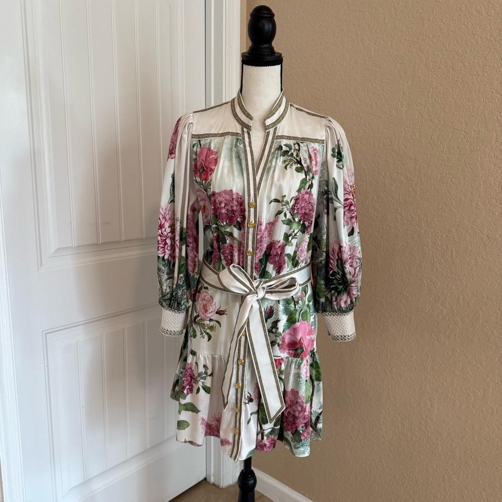 Alice + Olivia Cora Tiered Mini Shirtdress